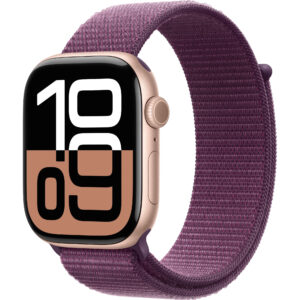 Apple Watch Series 10 , GPS, 46mm Rose Gold Aluminium Case, Sport Loop Band, Plum Apple Watch Series 10 , GPS, 46mm Rose Gold Aluminium Case, Sport Loop Band, Plum