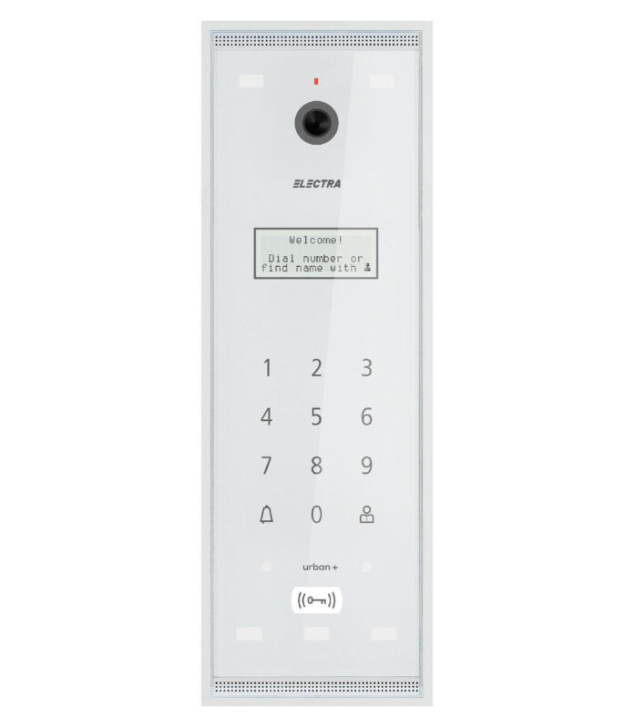 Post de exterior videointerfon Electra, blocuri 40 apartamente, montaj aparent, acces cu RFID, alb, VPE.0BS03.ELWTL