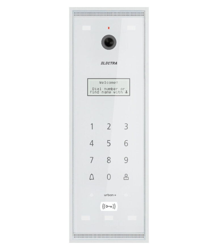Post de exterior videointerfon Electra, blocuri 40 apartamente, montaj aparent, acces cu RFID, alb, VPE.0BS03.ELWTL