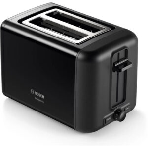 Prajitor de paine compact Bosch DesignLine TAT3P423, 970 W, 2 felii, Negru Prajitor de paine compact Bosch DesignLine TAT3P423, 970 W, 2 felii, Negru