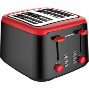 Prajitor de paine Heinner Wassay 1450 HTP-1450BKR, 1750 W, 4 felii de paine, Decongelare, Negru/Rosu Prajitor de paine Heinner Wassay 1450 HTP-1450BKR, 1750 W, 4 felii de paine, Decongelare, Negru/Rosu