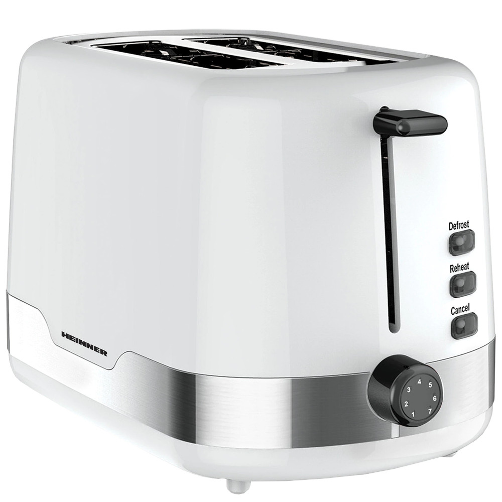 Prajitor de paine Heinner HTP-850WHSS, 850 W, 7 nivele rumenire, 2 felii, Alb Prajitor de paine Heinner HTP-850WHSS, 850 W, 7 nivele rumenire, 2 felii, Alb