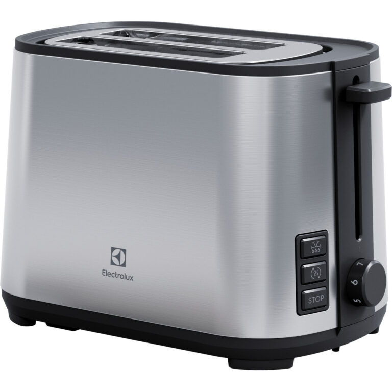 Prajitor de paine Electrolux E3T1-3ST, 800 W, 2 Felii, 7 setari pentru rumenire, Negru/Argintiu