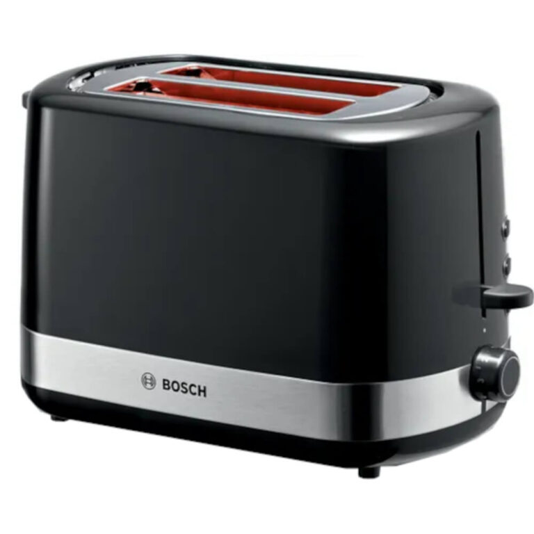 Prajitor paine Bosch TAT6A513, 800 W, 2 felii, Control variabil de rumenire, Senzor electronic prajire uniforma,  Functie dezhghetare si incalzire, Negru
