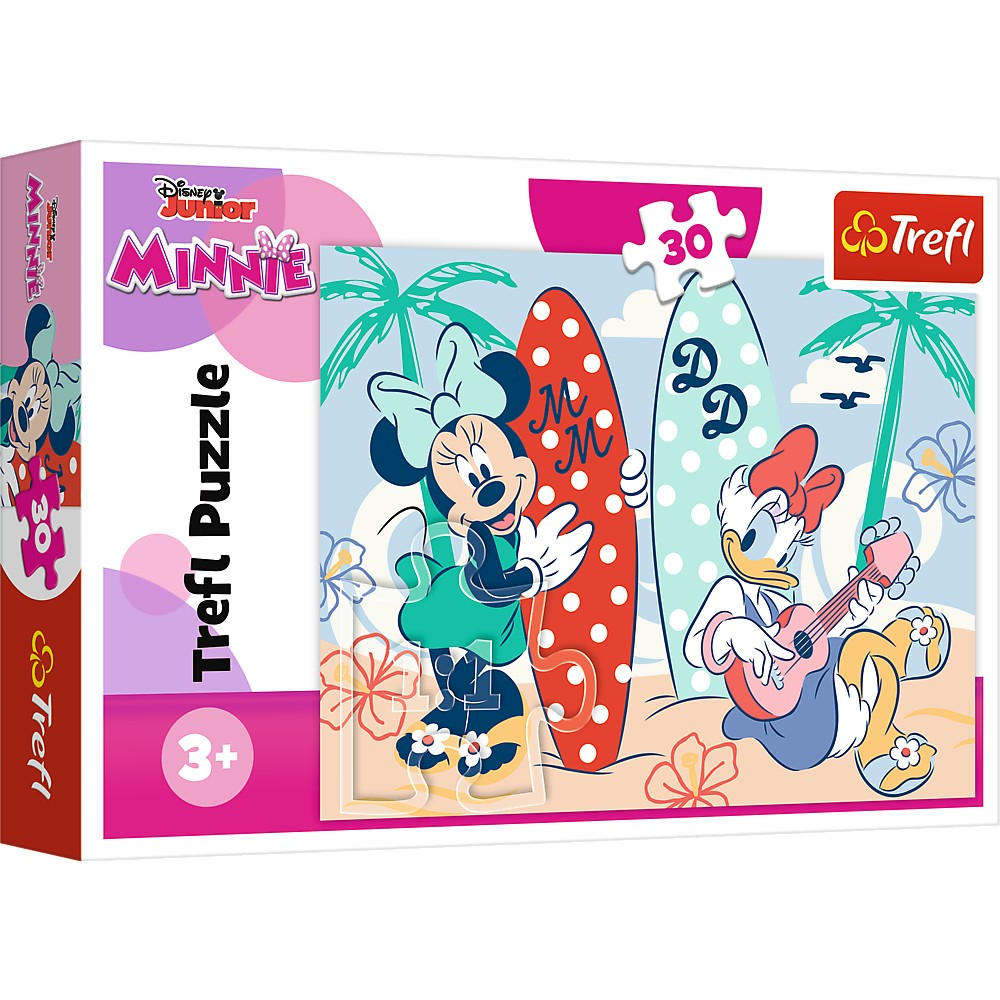 Puzzle Trefl 30 Minnie Minnie La Plaja Puzzle Trefl 30 Minnie Minnie La Plaja