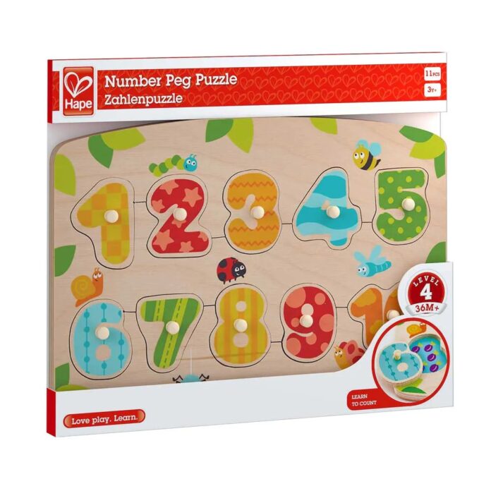 Puzzle din lemn Hape Numere 11 piese