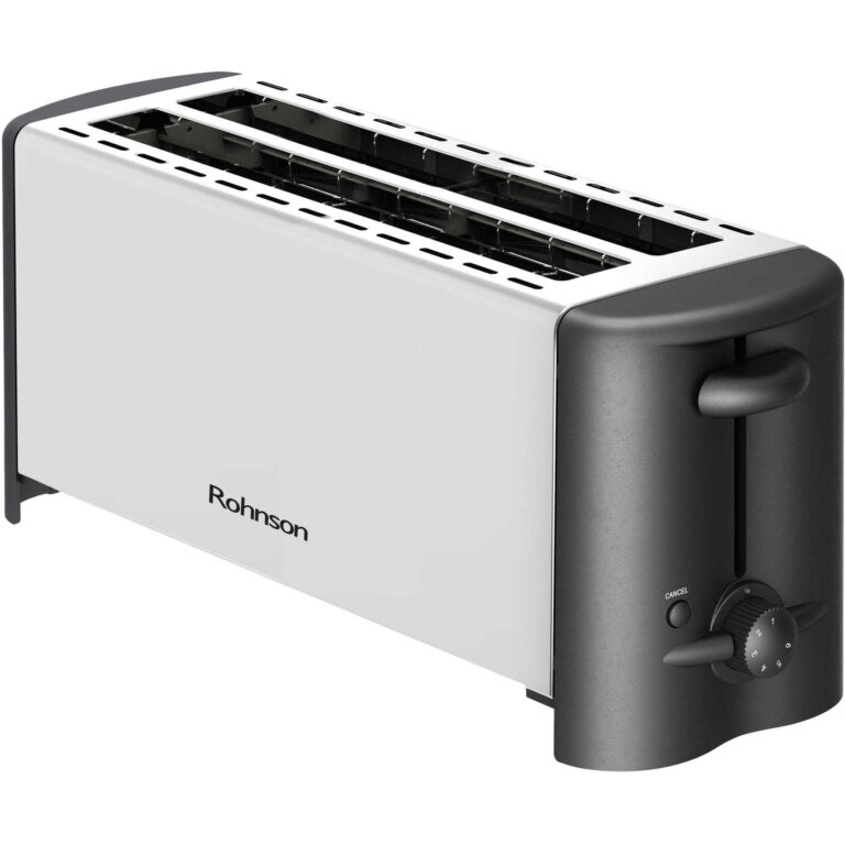 Prajitor de paine Rohnson R2152, 1200 W, 4 felii, Argintiu/Negru