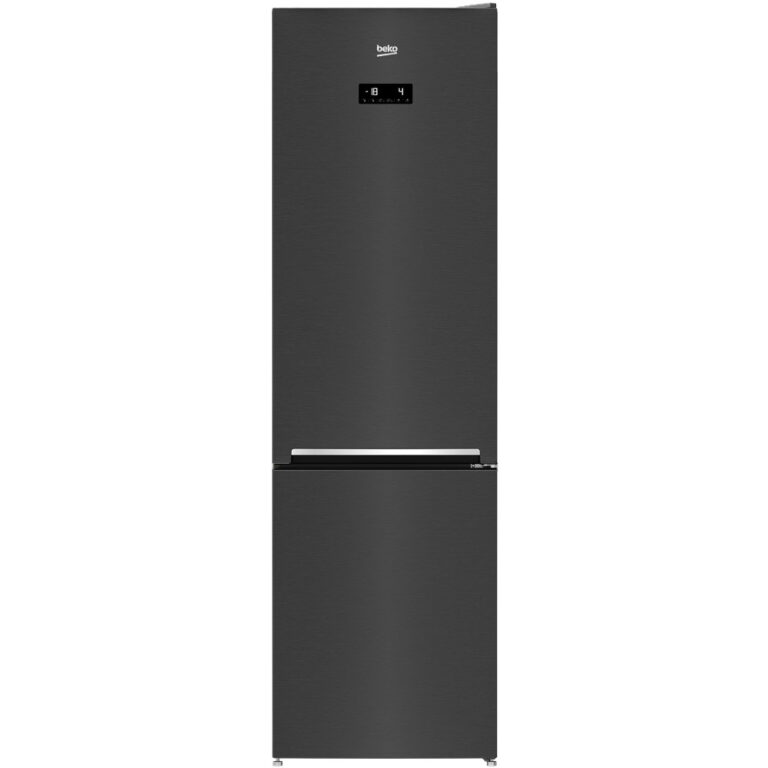 Combina frigorifica Beko RCNA406E40ZXBRN, 362 l, HarvestFresh, NeoFrost Dual Cooling, Compartiment 0°C, Suport sticle, H 203 cm, Argintiu inchis, Clasa E