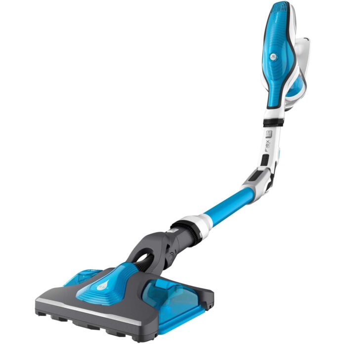 Aspirator vertical Rowenta Air Force 560 Flex Aqua RH9490WO, 0.65 L, 21.9 V, Acumulator Li-Ion, Perie Mini Turbo, Iluminare LED, 1.73 kWh/an, Autonomie 35 min, Albastru