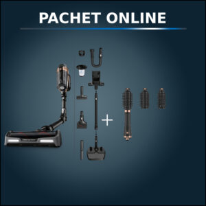 Pachet PROMO Rowenta Aspirator vertical X-Force Flex15.60 RH99F1WO si Peria rotativă cu aer cald Ultimate Experience CF9620F0 Pachet PROMO Rowenta Aspirator vertical X-Force Flex15.60 RH99F1WO si Peria rotativă cu aer cald Ultimate Experience CF9620F0
