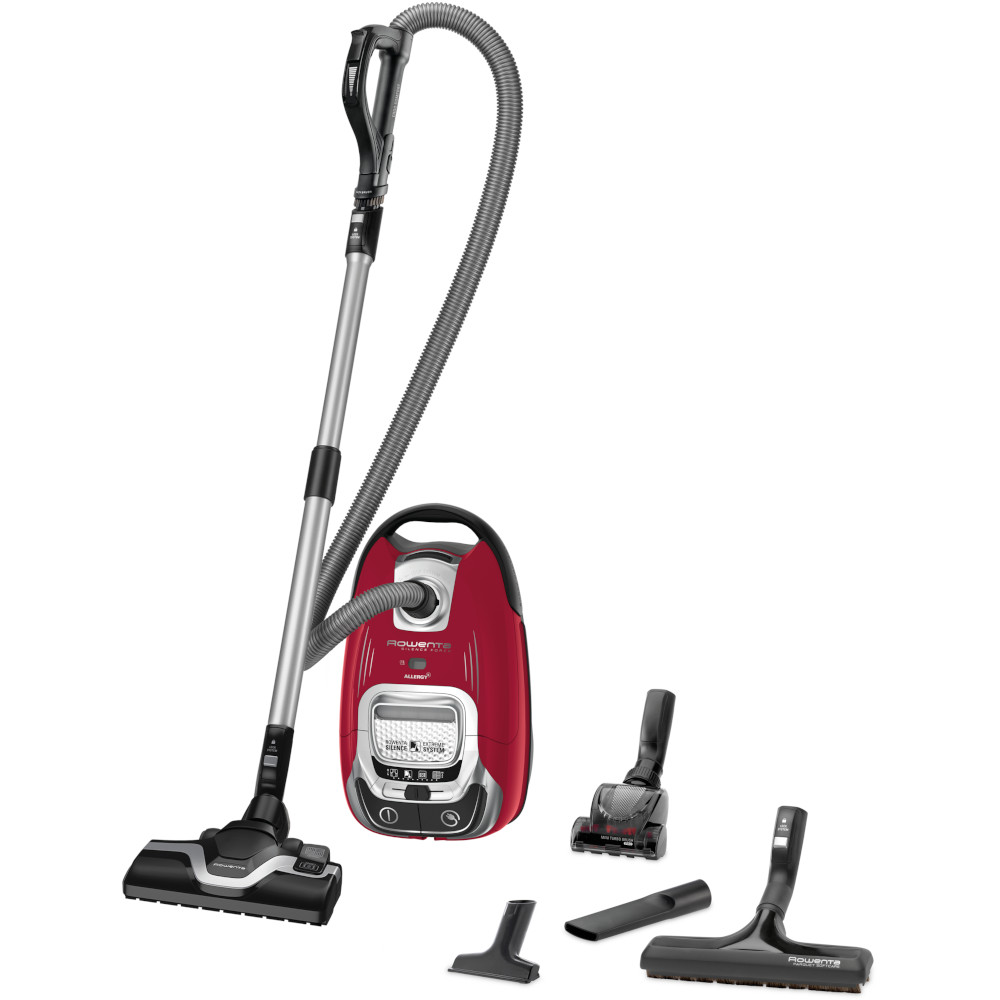 Aspirator cu sac Rowenta Silence Force 5 RO7473EA, 400W, 4.5l, 58dB, Rosu/Argintiu Aspirator cu sac Rowenta Silence Force 5 RO7473EA, 400W, 4.5l, 58dB, Rosu/Argintiu
