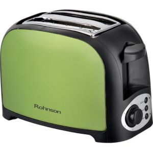 Prajitor de paine Rohnson R2170, 750 W, 2 felii, Verde/Negru Prajitor de paine Rohnson R2170, 750 W, 2 felii, Verde/Negru