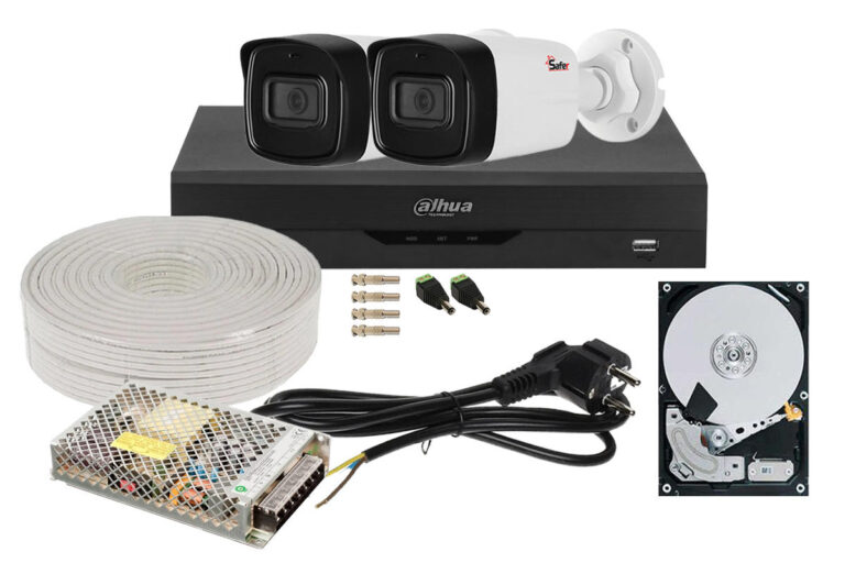Kit supraveghere video 2 camere, complet, 2MP FULL HD, IR 40m, 1 x HDD, SAF-2EXTFHDIR30-1-TW