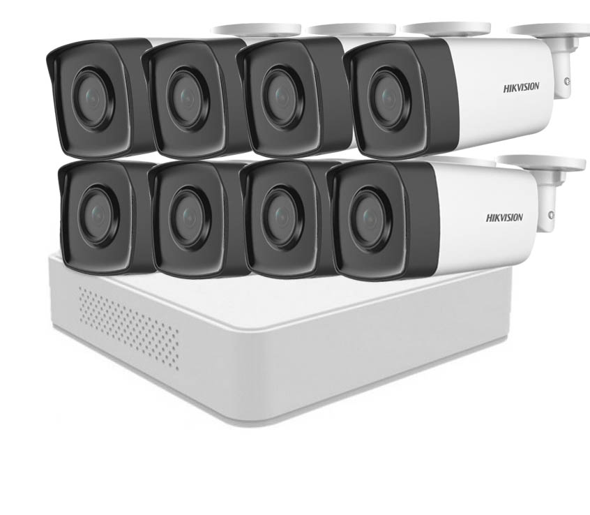 Kit supraveghere video, DVR cu 8 camere tip bullet, smart IR 40m, Hikvision SAF-8XFHDIR40 Kit supraveghere video, DVR cu 8 camere tip bullet, smart IR 40m, Hikvision SAF-8XFHDIR40