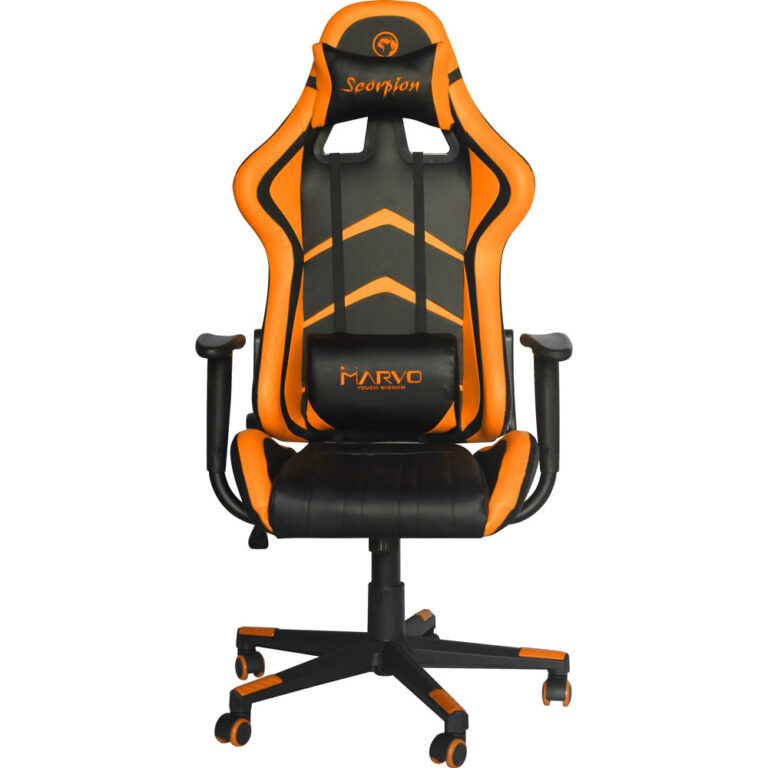 Scaun gaming Marvo CH-106, din Piele sintetica, Ergonomic, Reglabil, Negru/Albastru