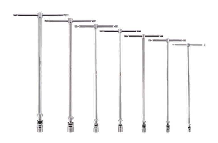 Set 7 chei cu maner T si cap pivotant Milwaukee, 8-19 mm,  tija fixa, 180 grade, 4932492674