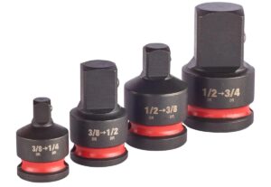 Set adaptoare Milwaukee Shockwave, 4 piese, 1/2 inch, aliaj crom-molibden, 4932480356 Set adaptoare Milwaukee Shockwave, 4 piese, 1/2 inch, aliaj crom-molibden, 4932480356