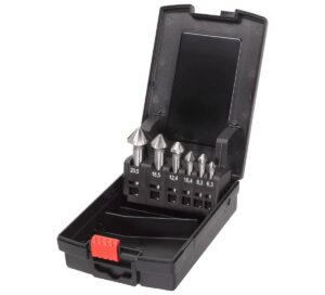 Set zencuitoare Milwaukee HSS Cobalt, 6 piese, unghi 90 grade, 3 margini de taiere, pentru otel si aluminiu, 4932493575 Set zencuitoare Milwaukee HSS Cobalt, 6 piese, unghi 90 grade, 3 margini de taiere, pentru otel si aluminiu, 4932493575