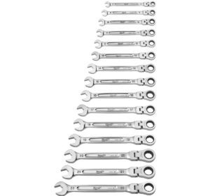 Set chei fixe cu clichet si cap pivotant de 180° Milwaukee, cap deschis MAX BITE, aliaj de crom si otel, 4932478558 Set chei fixe cu clichet si cap pivotant de 180° Milwaukee, cap deschis MAX BITE, aliaj de crom si otel, 4932478558