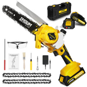 Set mini fierastrau cu lant Imoum 6 Inch, 21 V, 2 Ah, 60 min, Viteza lant 6.1 m/s Set mini fierastrau cu lant Imoum 6 Inch, 21 V, 2 Ah, 60 min, Viteza lant 6.1 m/s