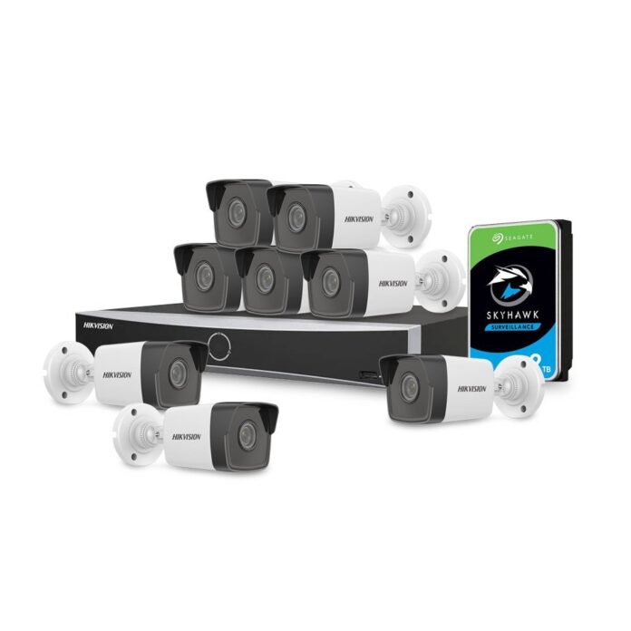 Sistem supraveghere IP exterior basic Hikvision 8EXTIR30-2MP-HDD, 8 camere, 2 MP, IR 30 m, 2.8 mm, PoE, HDD 2 TB Sistem supraveghere IP exterior basic Hikvision 8EXTIR30-2MP-HDD, 8 camere, 2 MP, IR 30 m, 2.8 mm, PoE, HDD 2 TB