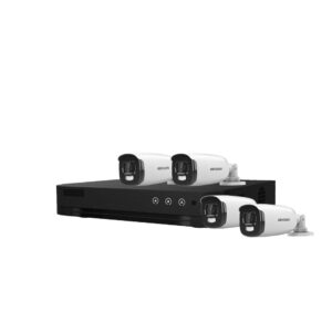 Sistem supraveghere exterior basic HikVision, 4 camere, 5 MP, lumina alba 20 m, 2.8 mm, stroboscop Sistem supraveghere exterior basic HikVision, 4 camere, 5 MP, lumina alba 20 m, 2.8 mm, stroboscop