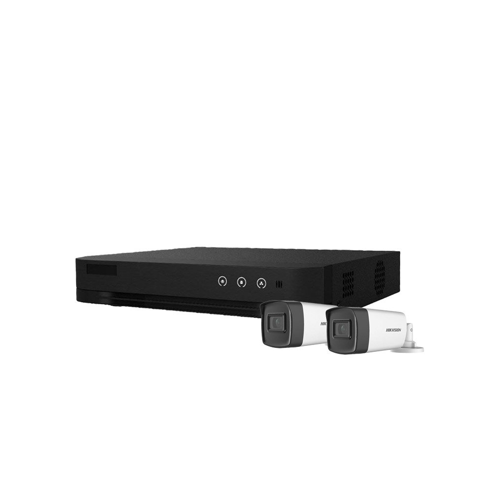 Sistem supraveghere exterior basic HikVision, 2 camere, 5 MP, IR 40 m, 2.8 mm, microfon Sistem supraveghere exterior basic HikVision, 2 camere, 5 MP, IR 40 m, 2.8 mm, microfon