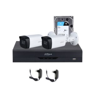 Sistem supraveghere exterior complet Dahua WizSense DH-C2EXT80-5MP-M, 2 camere, 5 MP, IR 80 m, POS, IoT, HDD 1TB Sistem supraveghere exterior complet Dahua WizSense DH-C2EXT80-5MP-M, 2 camere, 5 MP, IR 80 m, POS, IoT, HDD 1TB