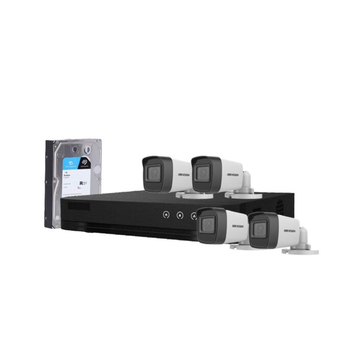 Sistem supraveghere exterior cu HDD 1TB HikVision, 4 camere, 5 MP, IR 20 m, 2.8 mm Sistem supraveghere exterior cu HDD 1TB HikVision, 4 camere, 5 MP, IR 20 m, 2.8 mm