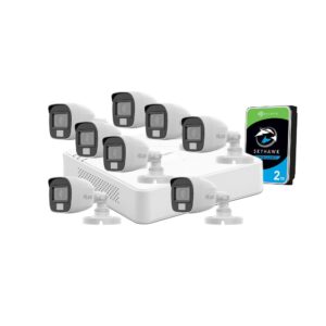 Sistem supraveghere exterior cu HDD 2 TB HikVision HiLook, 8 camere, 2 MP, 2.8 mm, IR/lumina alba 20 m, microfon Sistem supraveghere exterior cu HDD 2 TB HikVision HiLook, 8 camere, 2 MP, 2.8 mm, IR/lumina alba 20 m, microfon