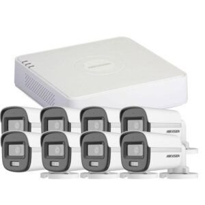 Sistem supraveghere exterior Hikvision ColorVu Hybrid Light KIT-HK-8EXT2MP20IRLA, 2 MP, 2.8 mm, IR/lumina alba 20 m, microfon Sistem supraveghere exterior Hikvision ColorVu Hybrid Light KIT-HK-8EXT2MP20IRLA, 2 MP, 2.8 mm, IR/lumina alba 20 m, microfon
