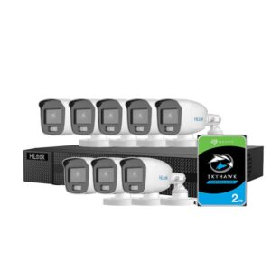 Sistem supraveghere exterior Hikvision HiLooK ColorVu KIT-HL-M-8C-C-0006, 3K, 2.8 mm, lumina alba 40 m, microfon, HDD 2TB Sistem supraveghere exterior Hikvision HiLooK ColorVu KIT-HL-M-8C-C-0006, 3K, 2.8 mm, lumina alba 40 m, microfon, HDD 2TB