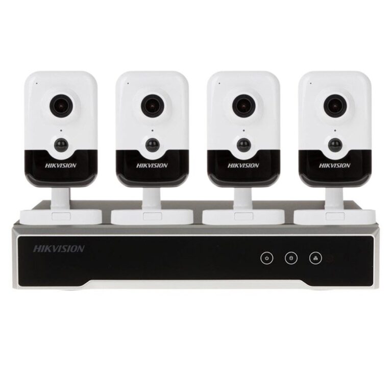 Sistem supraveghere interior IP WiFi Hikvision KIT-HK-WF-4INT4MP10IR-P-A, 4 MP, IR 10 m, 2.8 mm, microfon, slot card, PoE