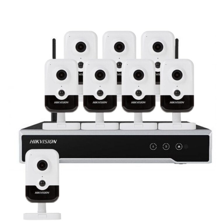 Sistem supraveghere interior IP WiFi Hikvision KIT-HK-WF-8INT4MP10IR-P-A, 4 MP, IR 10 m, 2.8 mm, microfon, slot card, PoE
