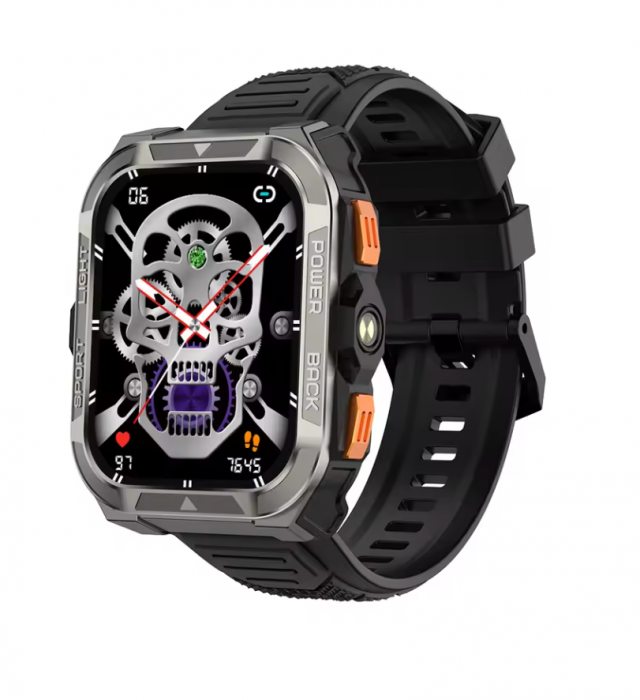 Smartwatch Blackview W80 Pro, Verde, Ecran TFT Tactil 1.91  , Asistent Vocal, GPS, Lanterna LED, Monitor Ritm Cardiac si Oxigen in Sange, Mod Sport, 900mAh