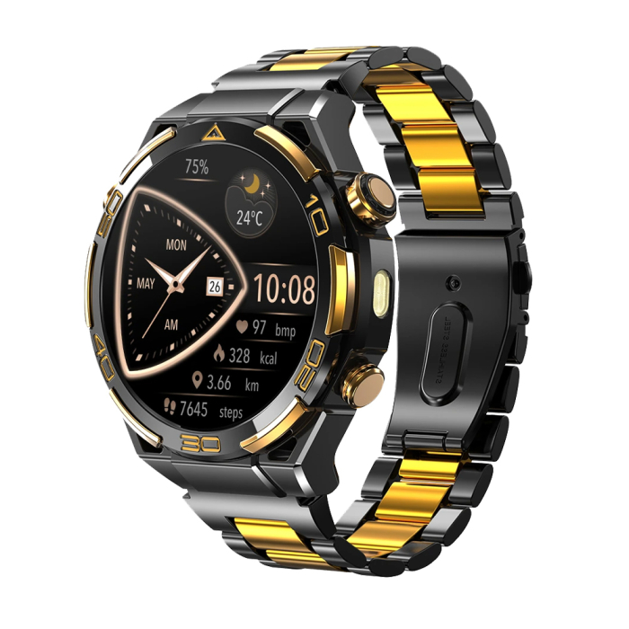 Smartwatch Blackview W90 Pro, Gri  Auriu, Metal  Aur 14K, 1.43   AMOLED HD, 900mAh, GPS, Monitorizare sanatate si sport, Apelare Bluetooth, ChatGPT