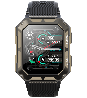 Smartwatch Cubot C20 Pro, Negru, 1.81   HD, HRV, ECG, Monitorizare sanatate si somn, Moduri sport, Bluetooth Call, 380 mAh, Android 6.0   iOS 9.0 sau mai recent