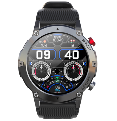Smartwatch Cubot C21, Negru, 1.32   HD, HRV, ECG, Monitorizare sanatate si somn, Moduri sport, Bluetooth Call, 300 mAh, Android 6.0   iOS 10.0 sau mai recent
