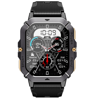 Smartwatch Cubot C28 Negru, 2.02   HD, HRV, ECG, Monitorizare sanatate si somn, Moduri sport, Bluetooth Call, 410 mAh, Android 9.0   iOS 9.0 sau mai recent