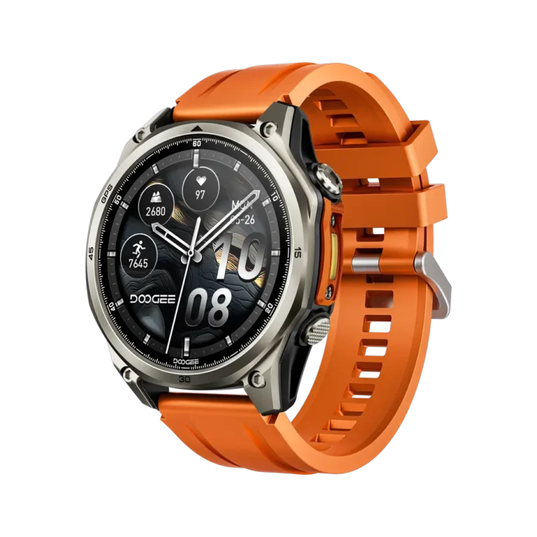 Smartwatch DOOGEE Anywise W1 Pro, Negru, Ecran 1.43   AMOLED, GPS Dual Band, 170+ Moduri Sport, Monitorizare Sanatate, 5ATM Waterproof, Bluetooth, Compatibil Android  iOS