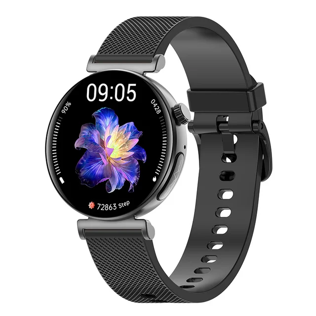 Smartwatch iSEN JA02 Silver  Crem, AMOLED 1.23  HD, Glicemie, Apel Bt, Apel SOS, Asist. vocala, Nivel radiatii, EKG, Acid uric, Lipide sange, Termometru, Masa corporala, 240mAh