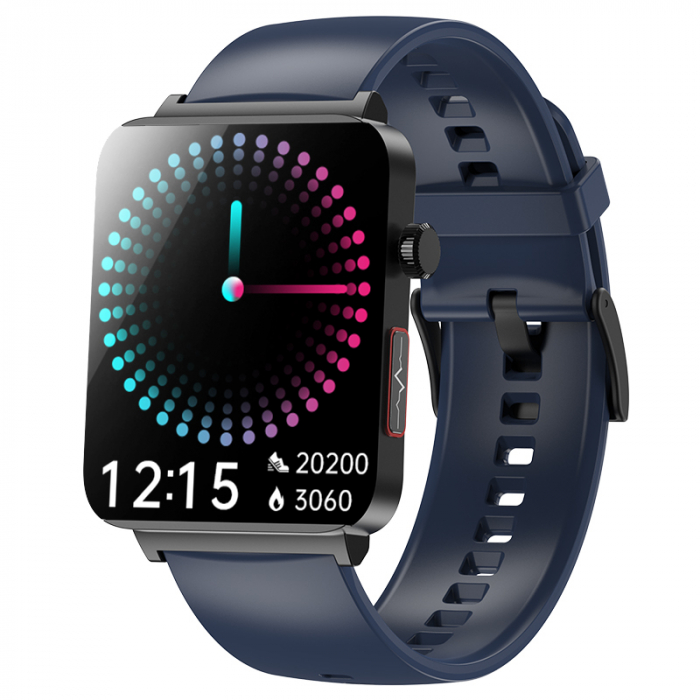Smartwatch iSEN KS03 PRO Negru, 1.96   Touchscreen Color, Monitorizare Glucoza, HRV, ECG, Functii Sanatate, Bluetooth Call, Compatibil iOS  Android