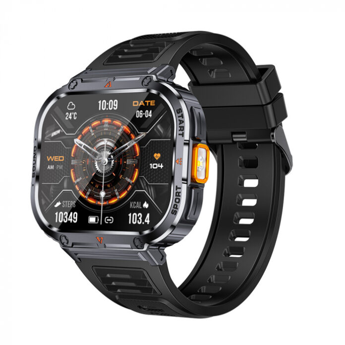 Smartwatch iSEN NX23 Portocaliu, 2.0   HD, HRV, ECG, Functii Sanatate, Functii sport, Bluetooth Call, Control muzica, Flashlight, 400 mAh, Compatibil iOS  Android