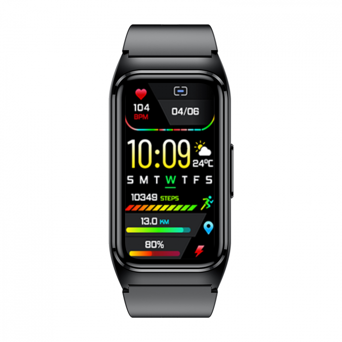 Smartwatch iSEN TK75 Alb, Silicon, 1.47   HD, Ritm Cardiac, Oxigen in Sange, Tensiune, Glicemie, Acid Uric, Lipide, Urmarire Somn, Moduri Sport, Apel Bluetooth, Control Muzica, Vreme, 250mAh
