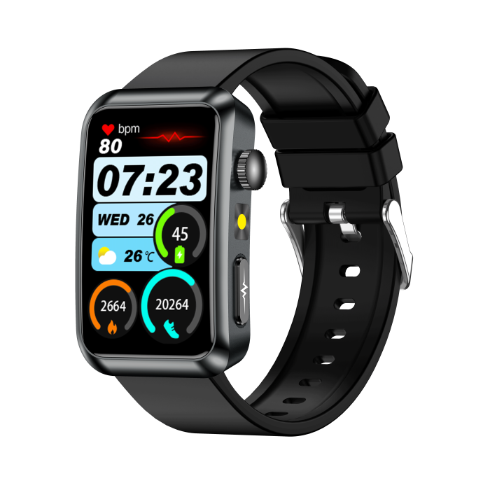Smartwatch iSEN TK77 Alb, Silicon, 1.57   HD, ECG, Micro-Examinare, Risc Glicemie, Acid Uric  Lipide, Apel BT, Asistent Vocal, Lanterna, SOS, 250mAh