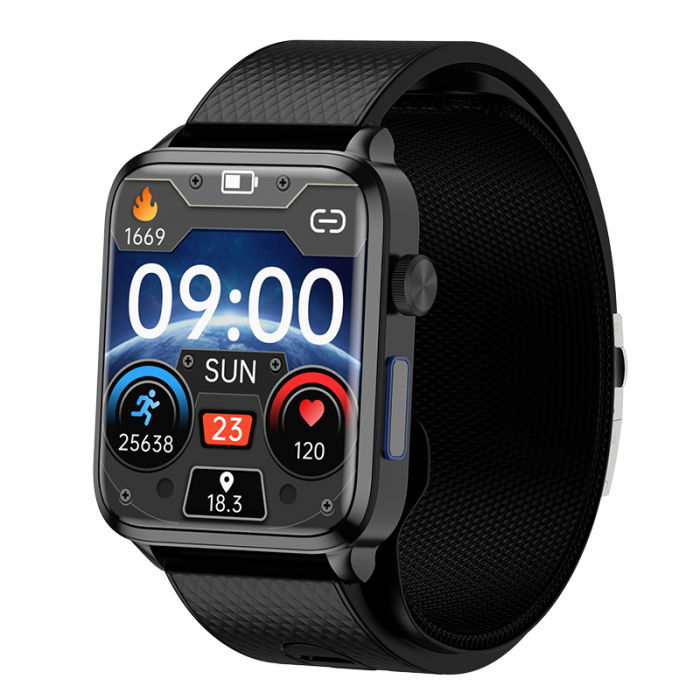 Smartwatch iSEN Watch P300 Silver, IPS 1.83  , Manseta gonflabila detasabila, Monitorizare sanatate, Avertizare vocala, Monitorizare remote familie , Multi Sport, Muzica Bt, IP67, 230mAh