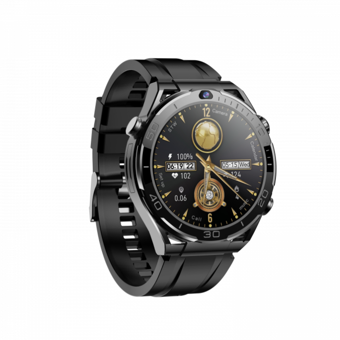 Smartwatch iSEN Watch T7, Negru, 4G, 1.5   AMOLED, HD Dual Camera, Android 10, 6GB RAM + 128GB ROM, WiFi 5G, GPS, 800mAh, IP67, Curea silicon