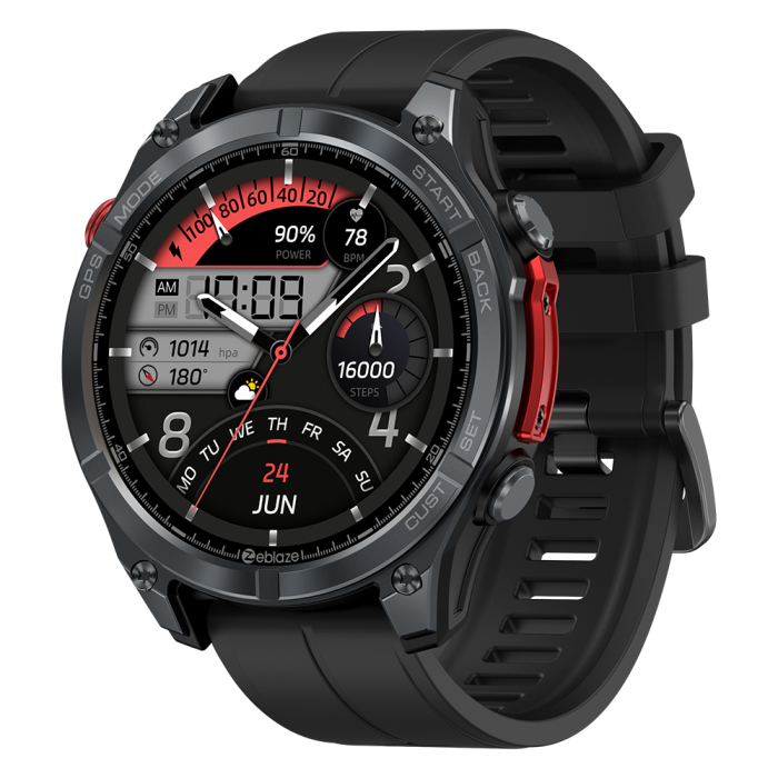 Smartwatch Zeblaze Stratos 4 Portocaliu, 1.43   AMOLED, GPS (6 Sisteme Satellite), HR, SpO2, Apeluri Bluetooth, Notificari, 500mAh, Aplicatie dedicata: GloryFitPro, BLE 5.3, 170+ Moduri Sport