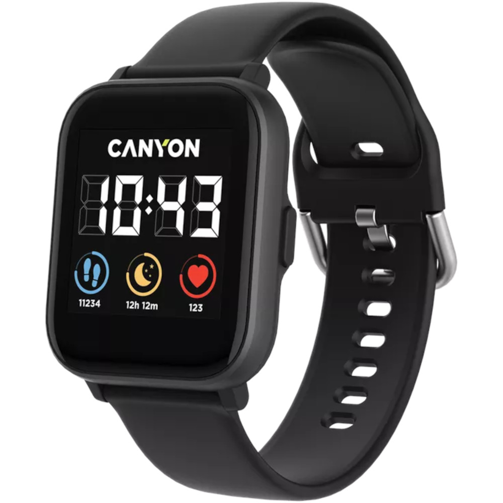 Smartwatch Canyon Salt CNS-SW78BB, IP68, Negru Smartwatch Canyon Salt CNS-SW78BB, IP68, Negru