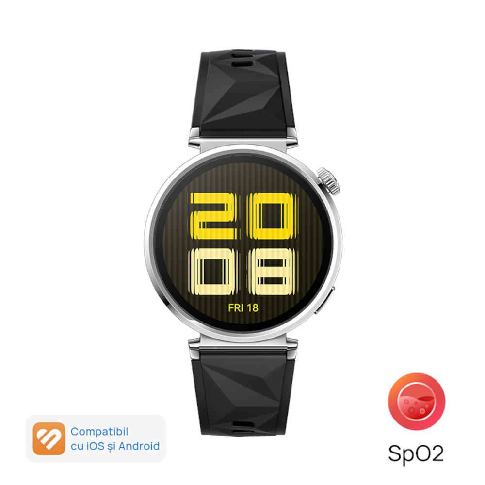 Smartwatch Huawei Watch GT5, 41mm, Black with Black Fluoroelastomer Strap Smartwatch Huawei Watch GT5, 41mm, Black with Black Fluoroelastomer Strap
